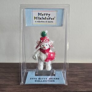 Hallmark 2002 Snowflake Itty Bitty Bears Merry Miniatures Christmas Figurine NIP